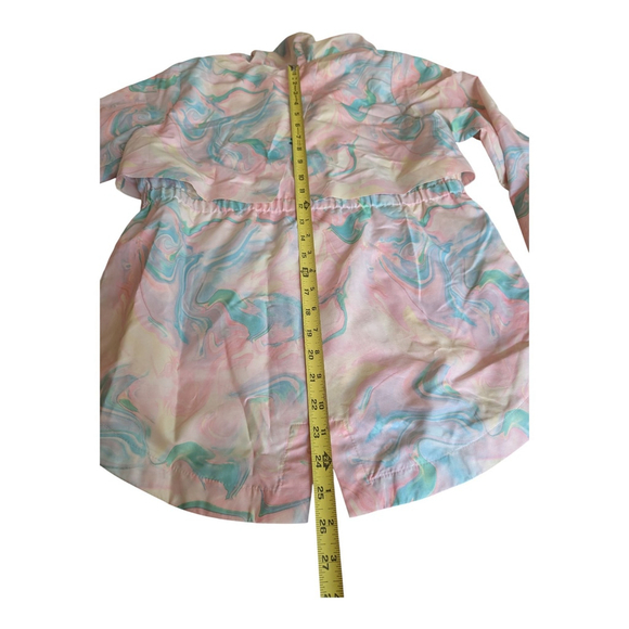 Champion C9 Rain Jacket Girls L Iridescent Bubble Print Swirl Zip Pocket - Picture 5 of 8